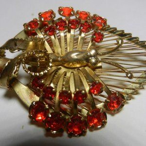Antique C Clasp Bug on a Leaf Brooch